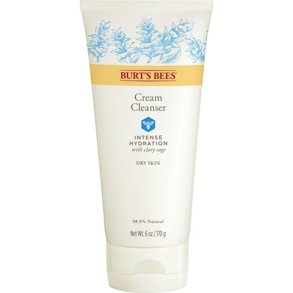 Burt's Bees Cream Cleanser Intense Hydration Moisturizing Face Wash Clary Sage